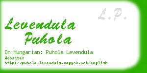levendula puhola business card